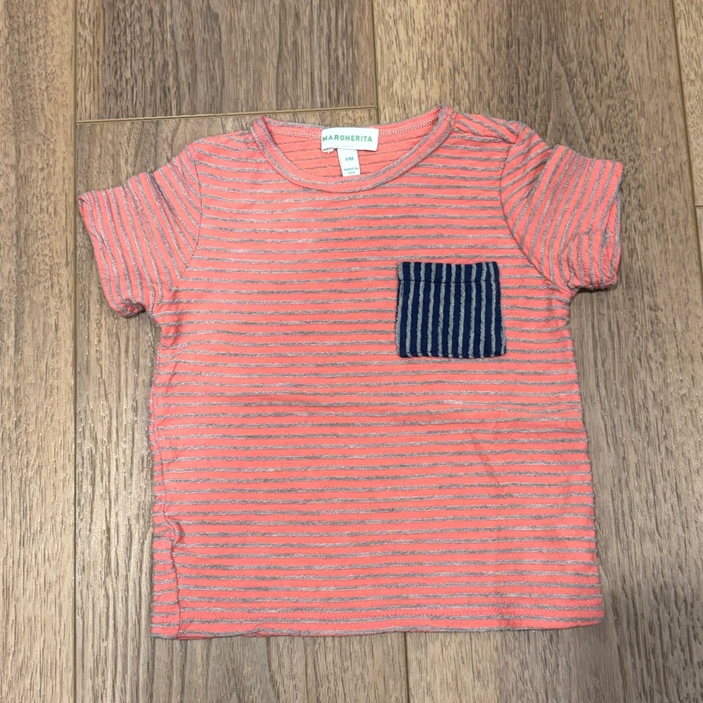 Margherita Striped Short Sleeve Pocket T-shirt